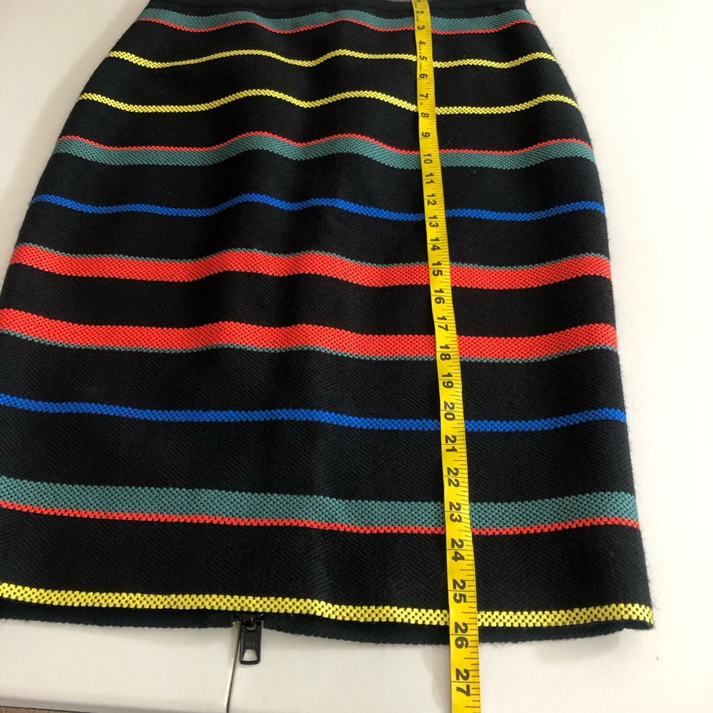 New Givenchy Basket Weave wool stripe pencil skirt black red stripe - Picture 12 of 12